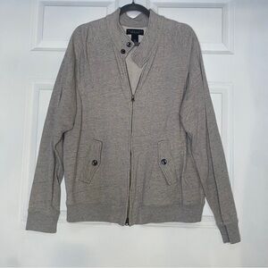 Bloomingdale's The Men's Store Raglan Sleeve Knit Full Zip Jacket Grey Size XL